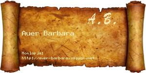 Auer Barbara névjegykártya